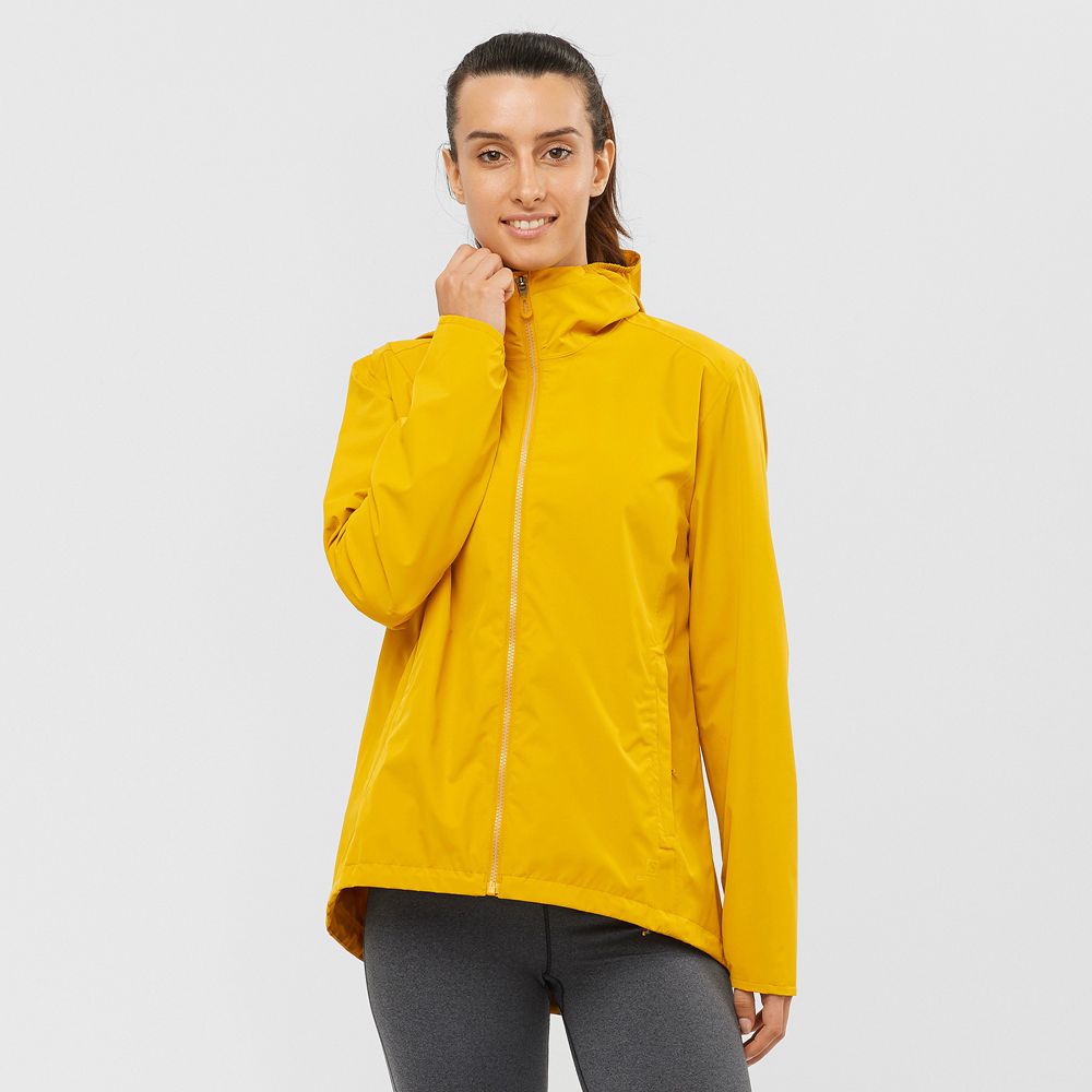 Chaquetas Salomon Mujer Amarillo - Salomon Argentina ESSENTIAL IMPERMEABLE 2L,864310-FMZ